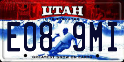 UT license plate E089MI
