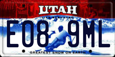 UT license plate E089ML