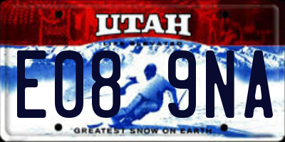 UT license plate E089NA