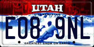 UT license plate E089NL