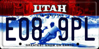 UT license plate E089PL