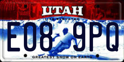 UT license plate E089PQ