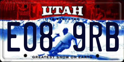 UT license plate E089RB