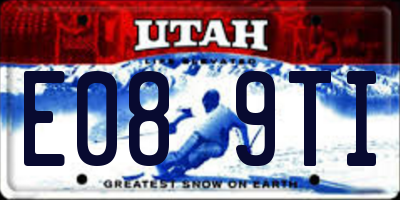 UT license plate E089TI