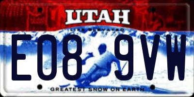 UT license plate E089VW