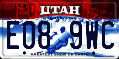 UT license plate E089WC