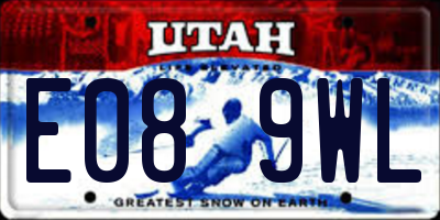 UT license plate E089WL