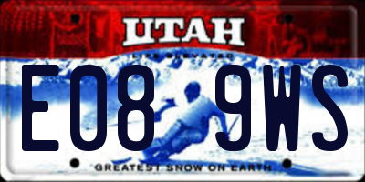UT license plate E089WS