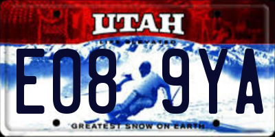 UT license plate E089YA