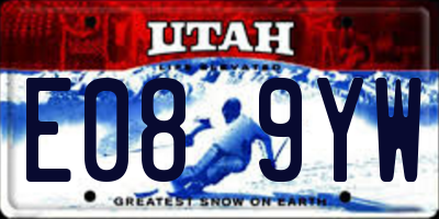 UT license plate E089YW