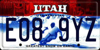 UT license plate E089YZ