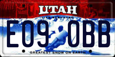 UT license plate E090BB