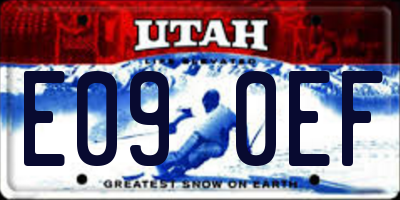 UT license plate E090EF