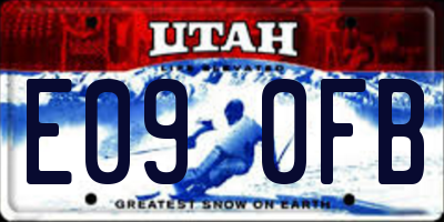 UT license plate E090FB
