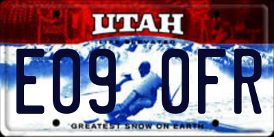 UT license plate E090FR