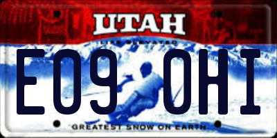 UT license plate E090HI