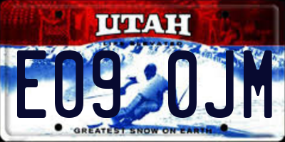 UT license plate E090JM