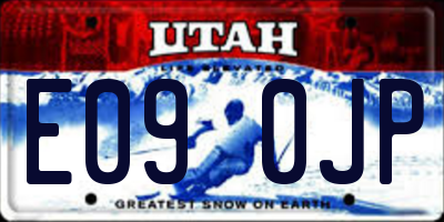 UT license plate E090JP