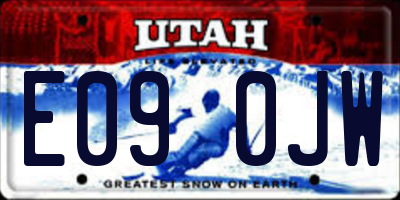 UT license plate E090JW