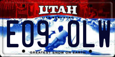 UT license plate E090LW
