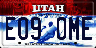 UT license plate E090ME
