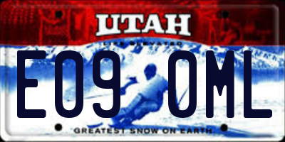 UT license plate E090ML