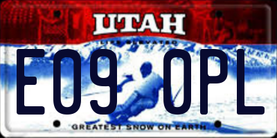 UT license plate E090PL