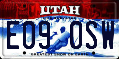 UT license plate E090SW