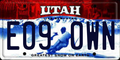 UT license plate E090WN