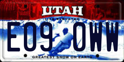 UT license plate E090WW