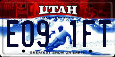 UT license plate E091FT