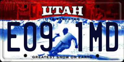 UT license plate E091MD