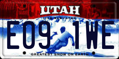 UT license plate E091WE