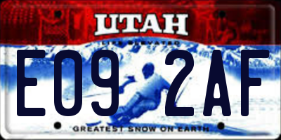 UT license plate E092AF