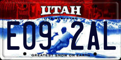 UT license plate E092AL
