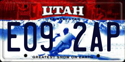 UT license plate E092AP