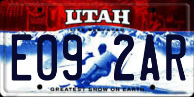 UT license plate E092AR