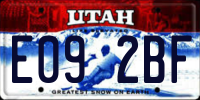 UT license plate E092BF