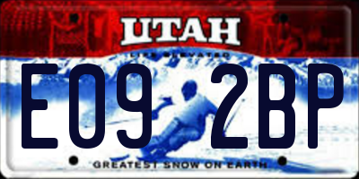 UT license plate E092BP