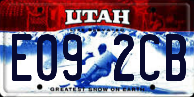 UT license plate E092CB