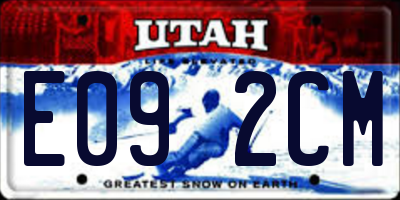 UT license plate E092CM