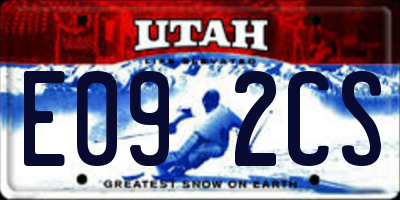 UT license plate E092CS