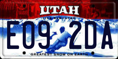 UT license plate E092DA