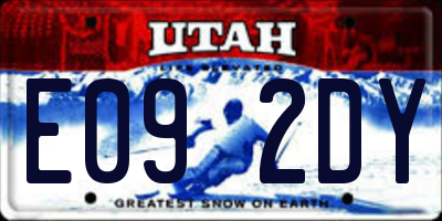 UT license plate E092DY
