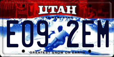 UT license plate E092EM