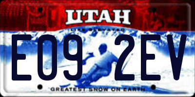 UT license plate E092EV
