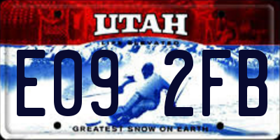 UT license plate E092FB