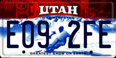 UT license plate E092FE