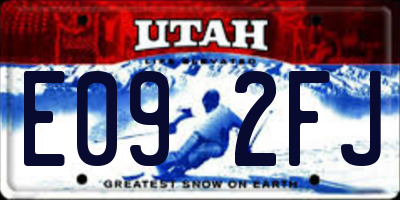 UT license plate E092FJ