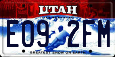UT license plate E092FM